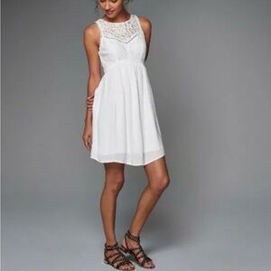Abercrombie & Fitch White Lace Mini Baby Doll Dress S